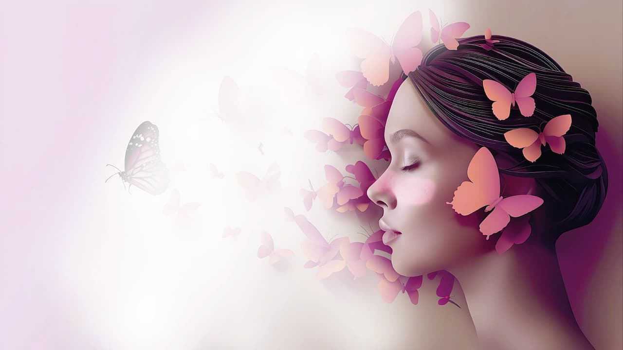 Woman with skin rashes in a butterfly-shaped, caused by a Systemic Lupus Erythematosus