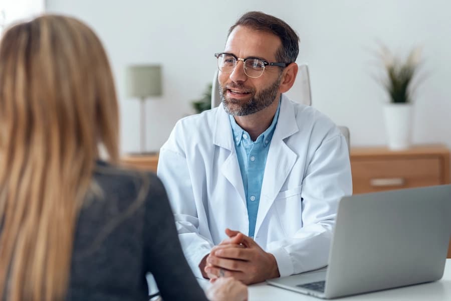 Doctor and patient discussing Multiple Myeloma results